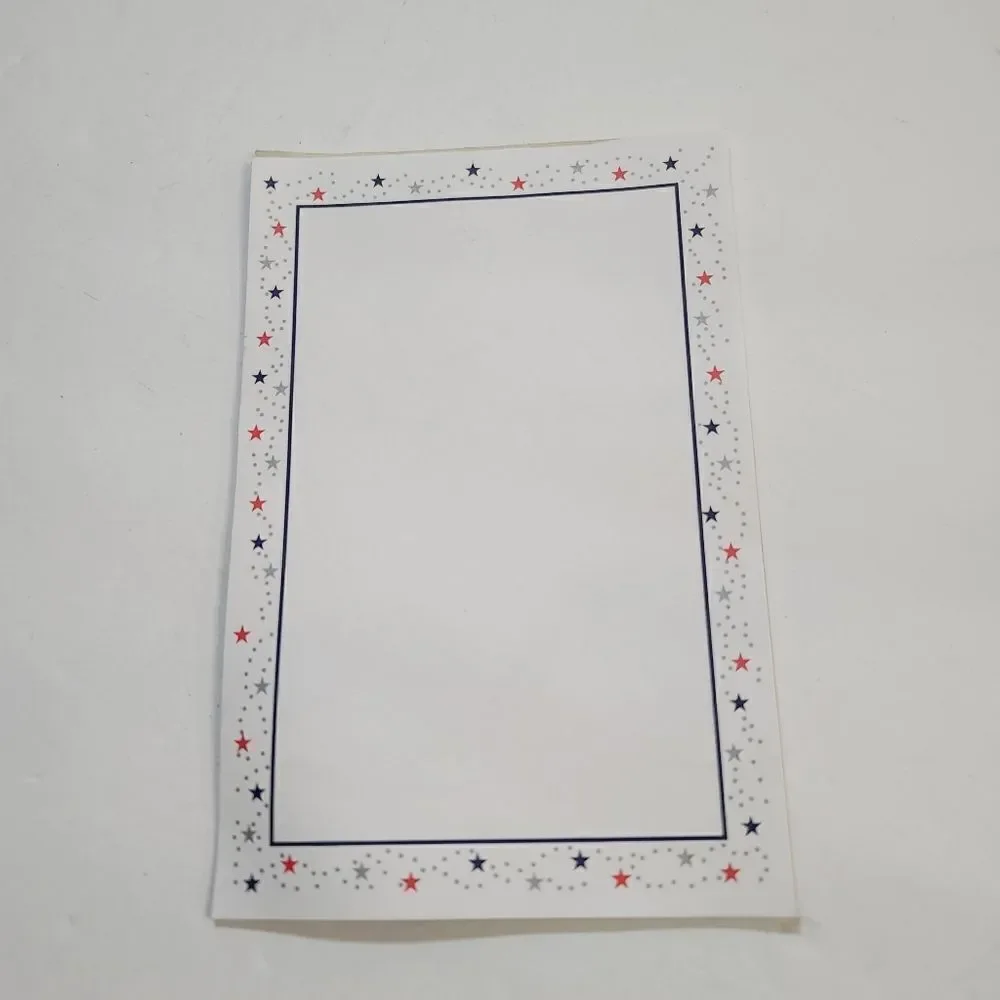 Vintage 90s American Red White Blue Stars Stationary Notepad